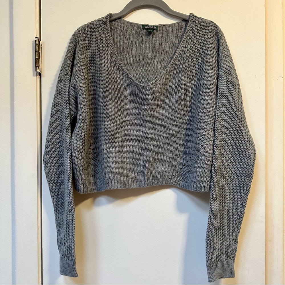 Gray cropped sweater